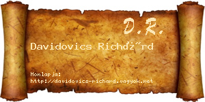 Davidovics Richárd névjegykártya