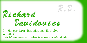 richard davidovics business card