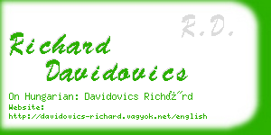 richard davidovics business card